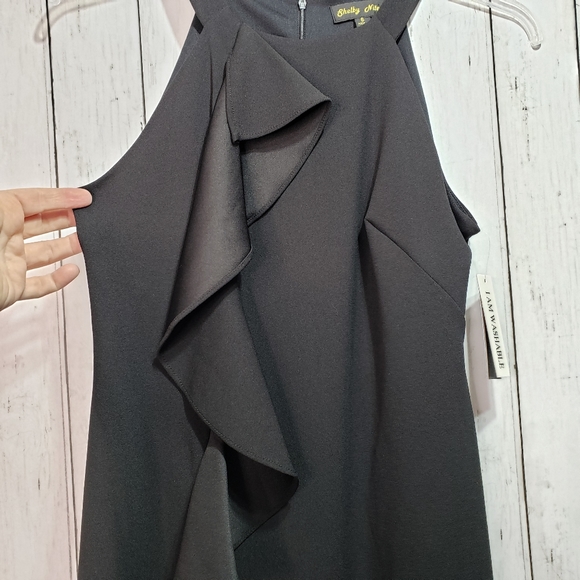 New! Shelby Nites Black High Neck Sheath Dress - Picture 3 of 9